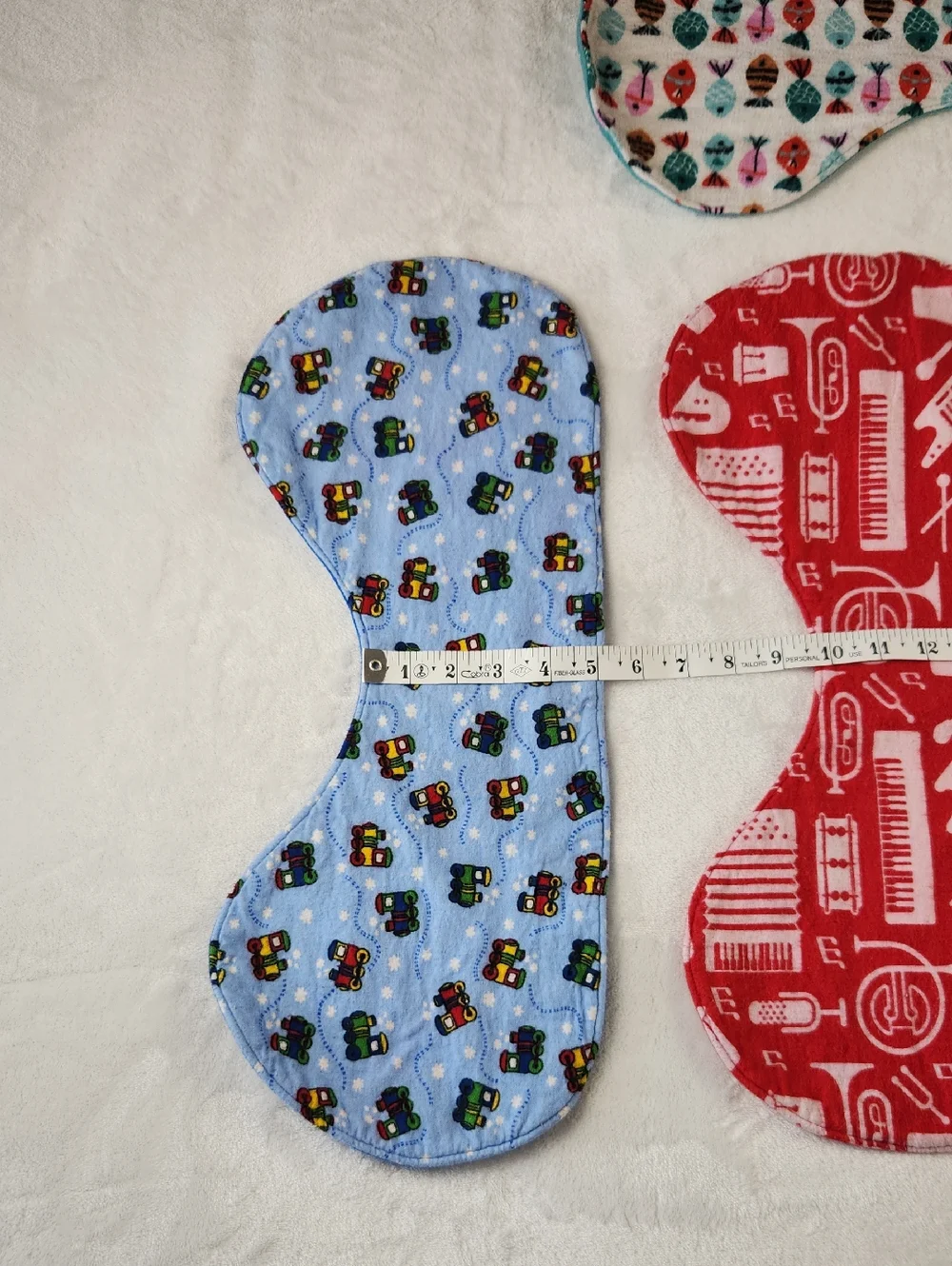 Set of 6 Baby Burp Cloths / Bibs - Soft Flannel Reversable.